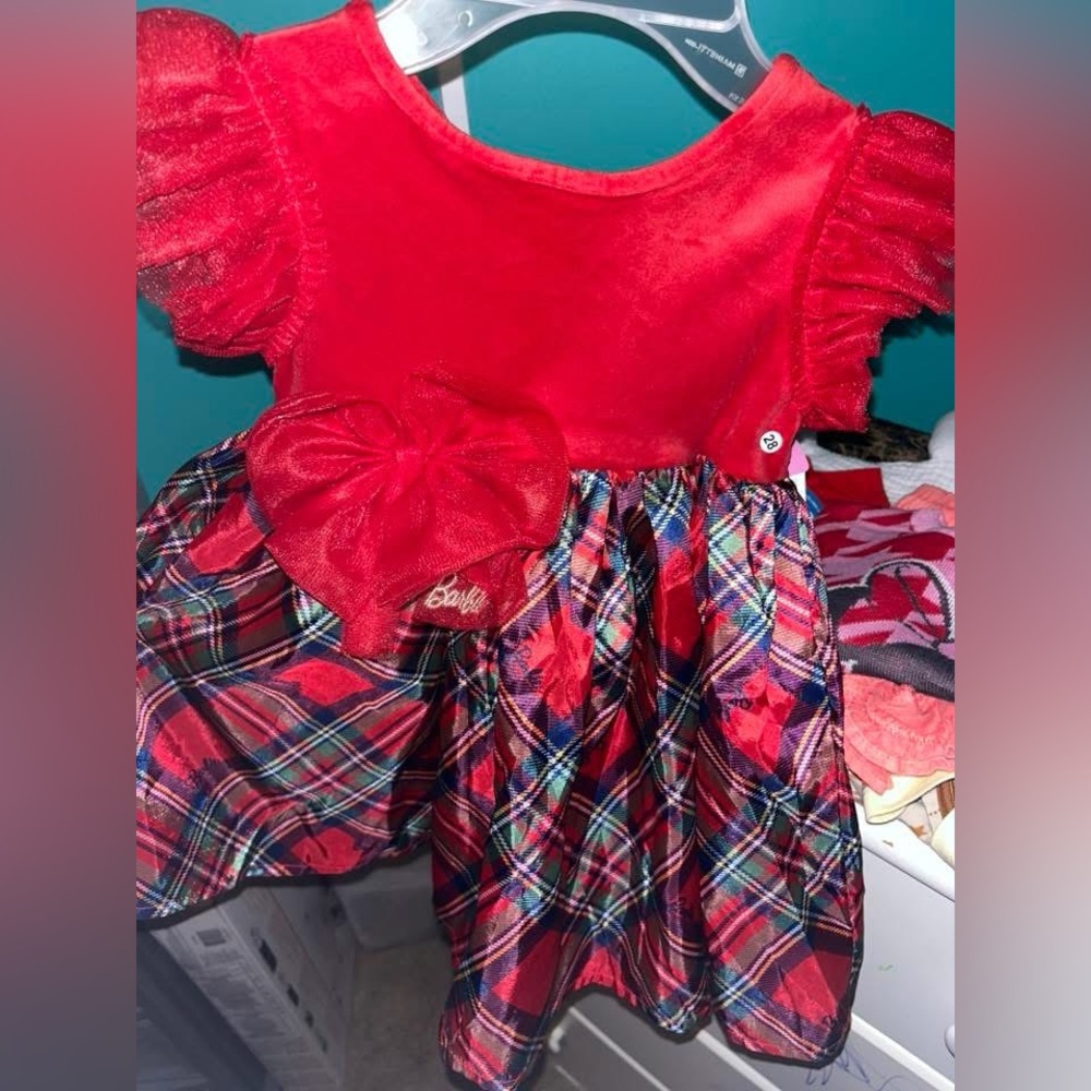 Barbie Red and Blue Plaid Dress with Bow